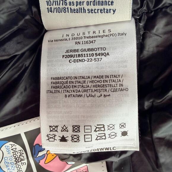 Moncler Designer Jacket Black Hooded Puffer Insulated Fur Size Unisex Large NEW - Picture 12 of 16